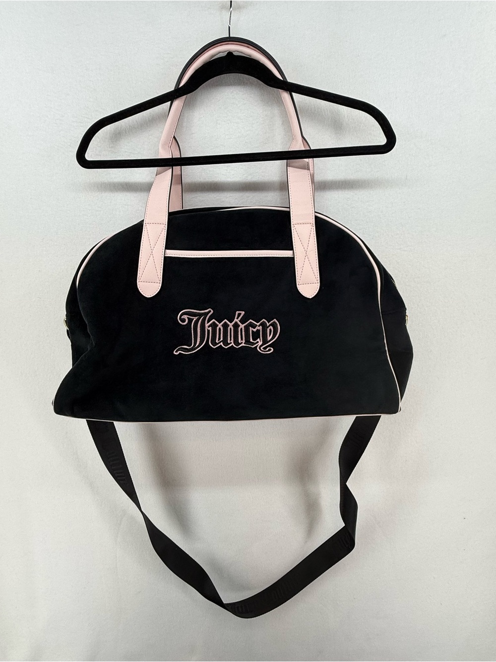 Juicy Couture Black and Pink Logo Weekend Bag